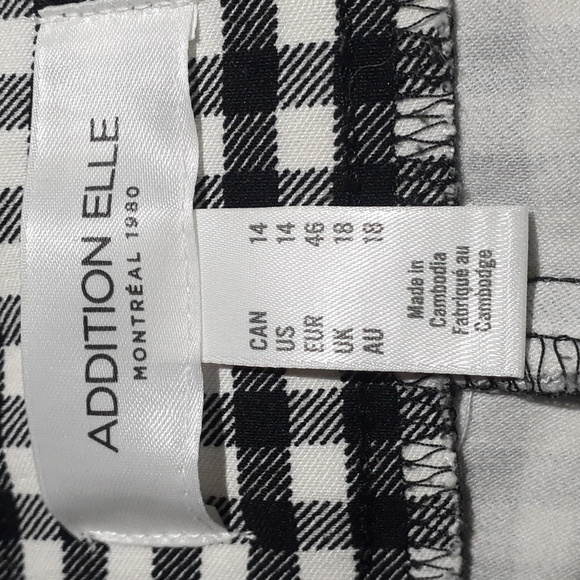 Addition Elle Women's Cropped Ankle Skinny Pants Black White Gingham Size 14 - Picture 7 of 8